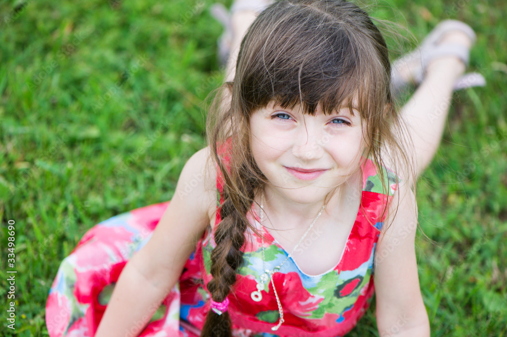 Summer portrait of cute little girl Summer portrait of cute little girl