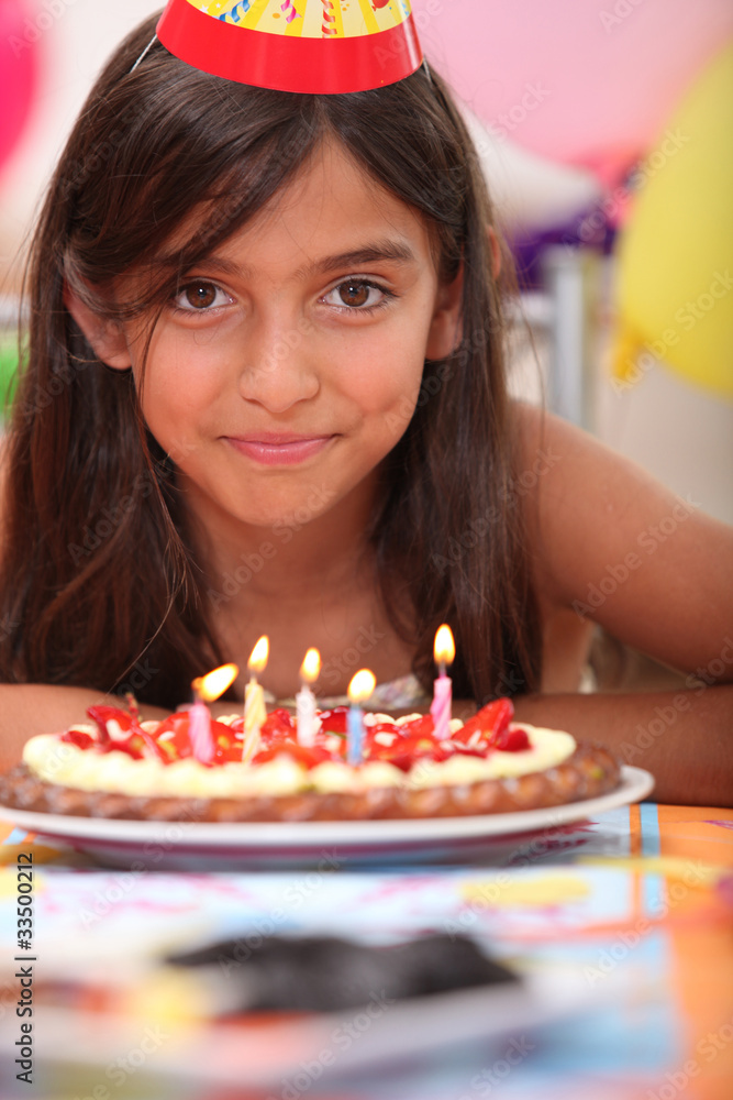 Portrait of a girl on her birthday Portrait of a girl on her birthday