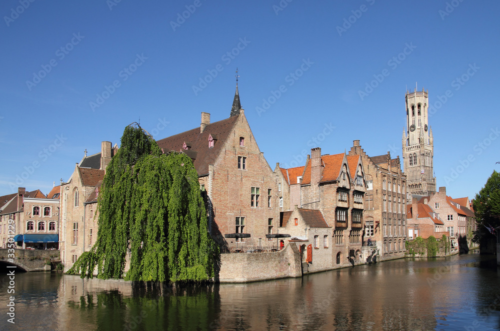 Most common view of medieval Bruges