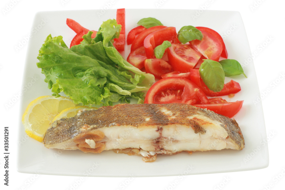 fried flounder with salad fried flounder with salad