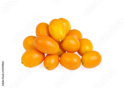 Group kumquat isolated on the white background