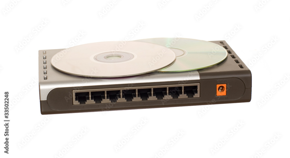 Ethernet switch isolated on the white background Ethernet switch isolated on the white background