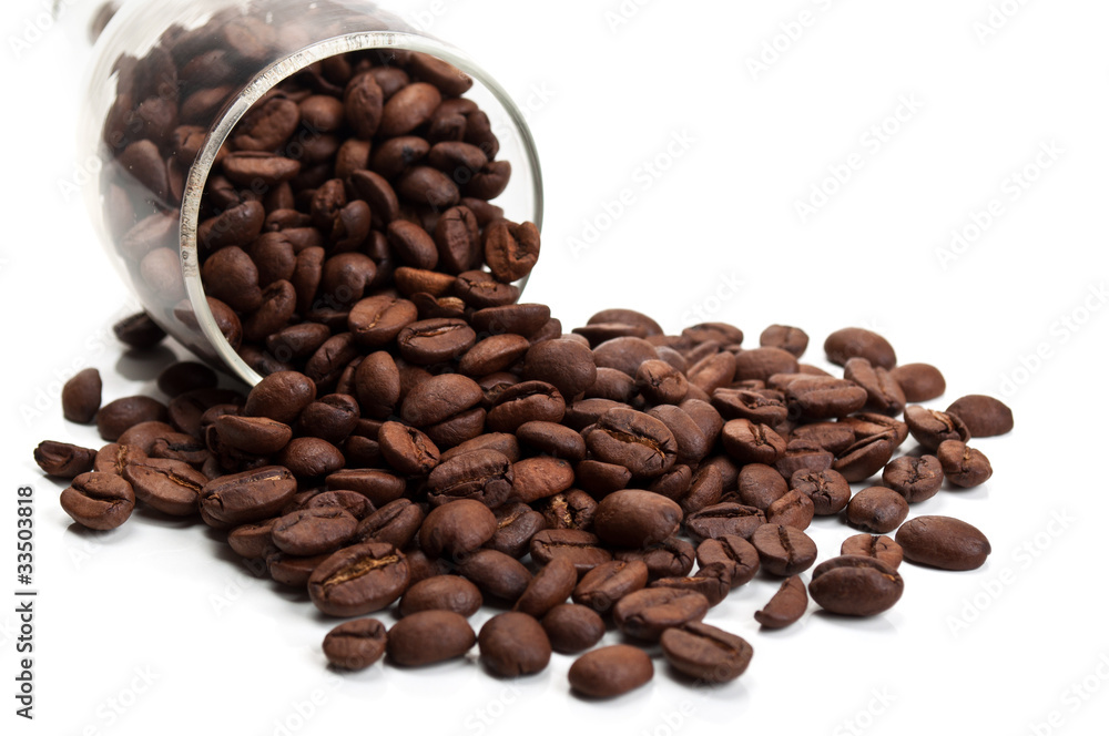 Coffee beans in glass Coffee beans in glass