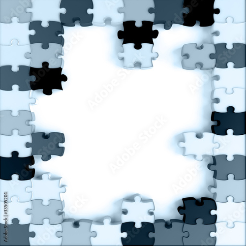 blue toned parts of a puzzl...