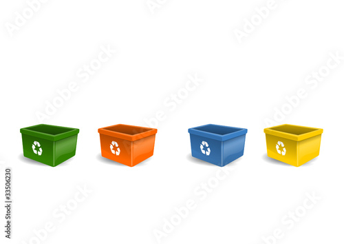 Raccolta differenziata. Recycling bins.