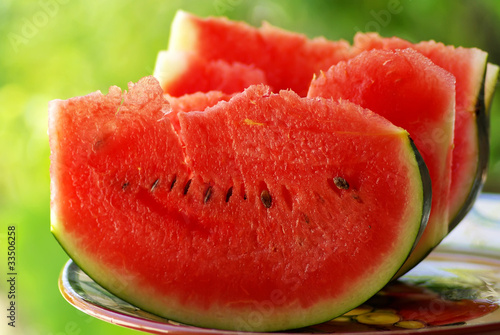 slices of red watermelon