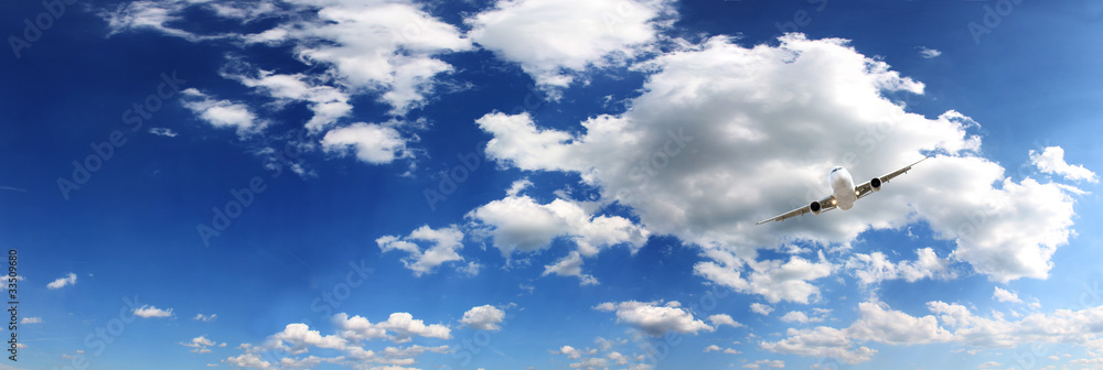 Fototapeta premium Airplane above sky