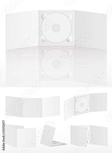 Set of blank cd covers on white