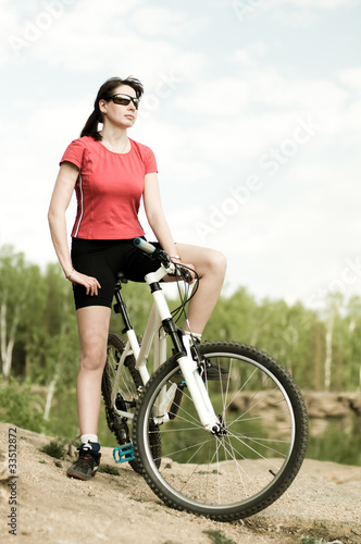beautiful woman bicyclist