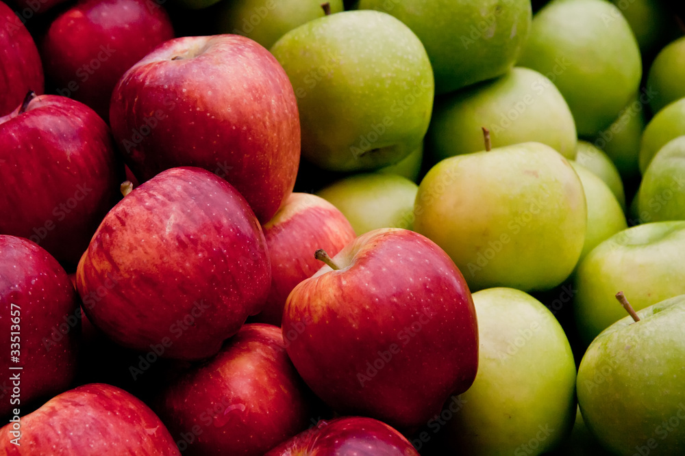 Fresh Organic Red and Green Apples Fresh Organic Red and Green Apples
