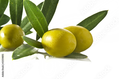 Olives closeup on white background