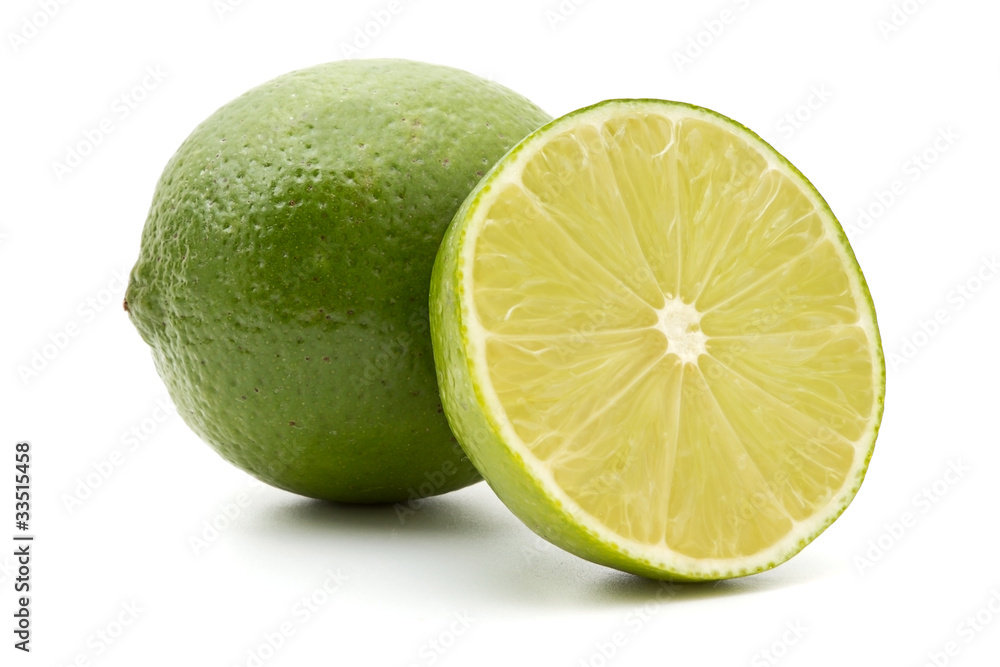 Fresh lime isolated on white