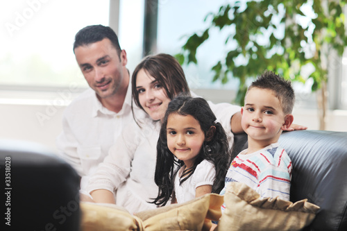 young family at home