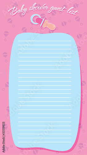 Baby shower guest list template