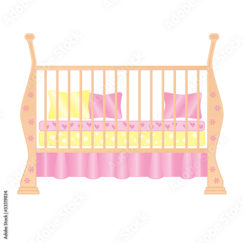 Sweet baby pink satin bed