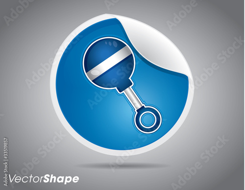 Baby rattle sticker,nursery badge concept