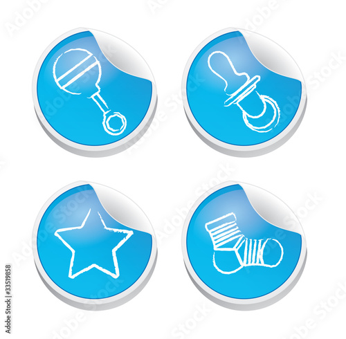 Silhouette baby accessories stickers collection