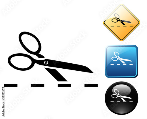 Scissors cut pictogram and signs