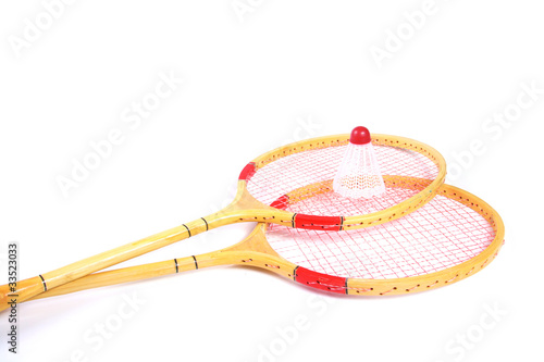 badminton rackets and volan photo