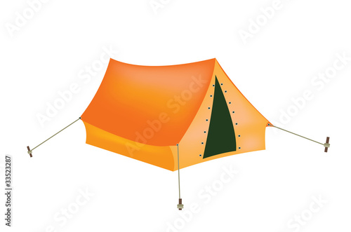 Tourist tent on white background