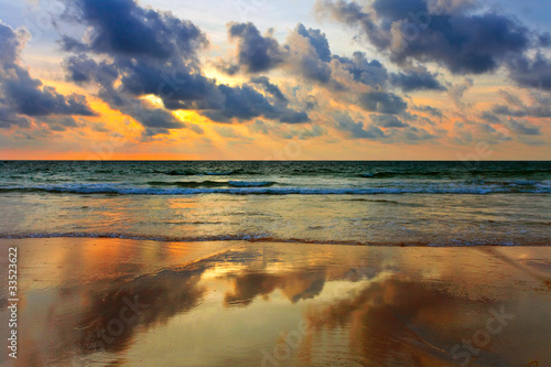 Tropical colorful sunset.