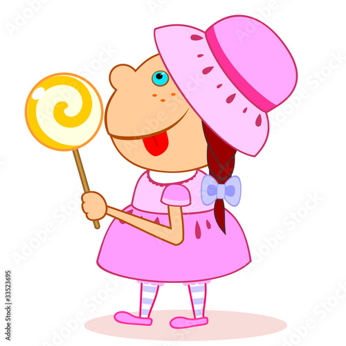Little girl with lollipop