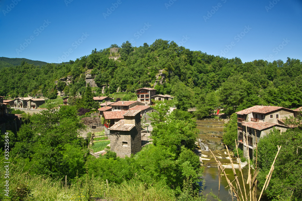 Rupit typical rural landscape of Catalonia, Spain