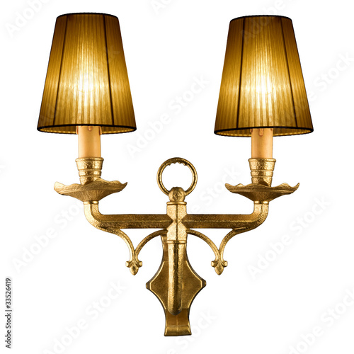 vintage wall lamp isolated on white