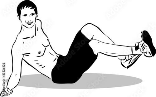 the guy fell on the training black and white