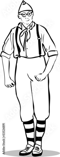 Scout with a tie and a striped leggings