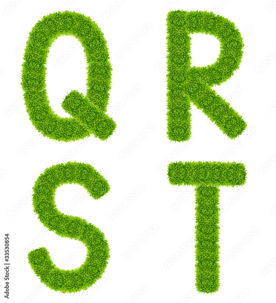 green grass letter qrst isolated green grass letter qrst isolated