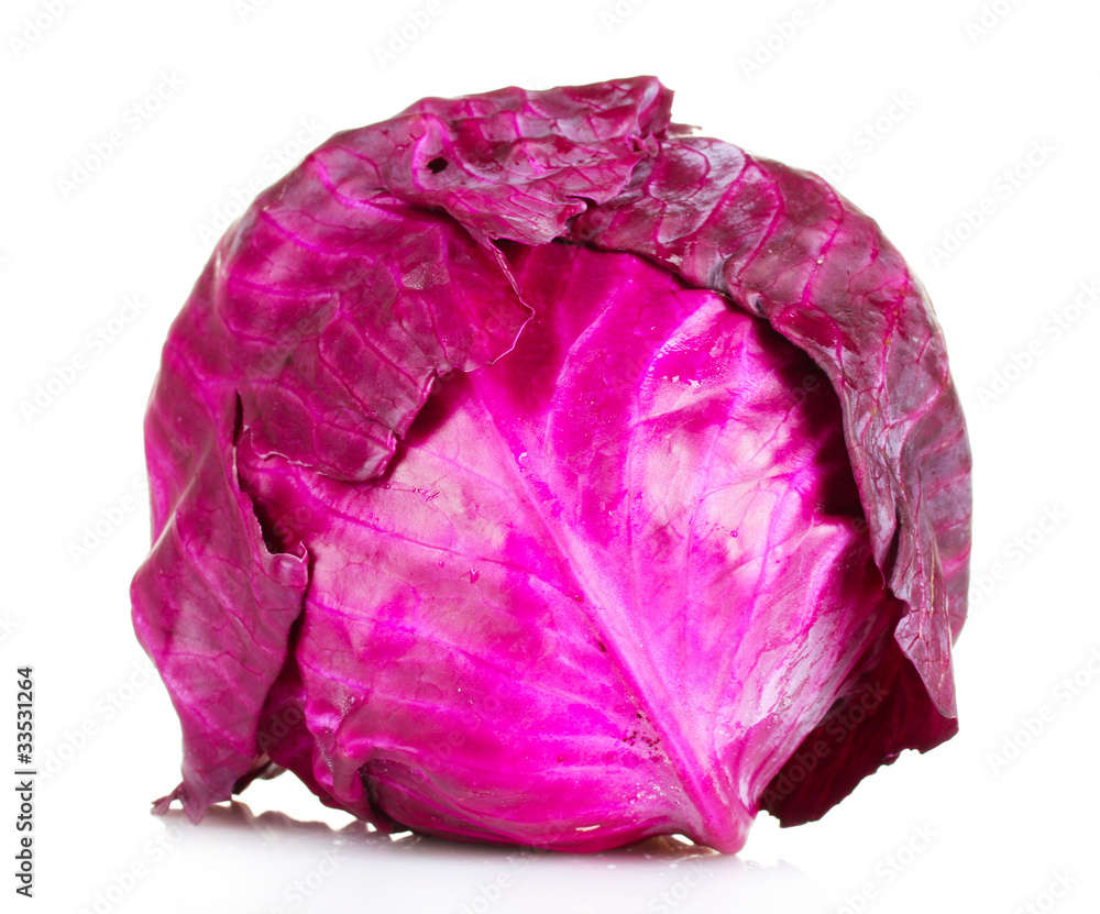 Fototapeta premium beautiful red cabbage isolated on white
