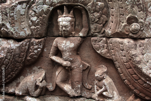 angkor asparas in bayon temple, cambodia