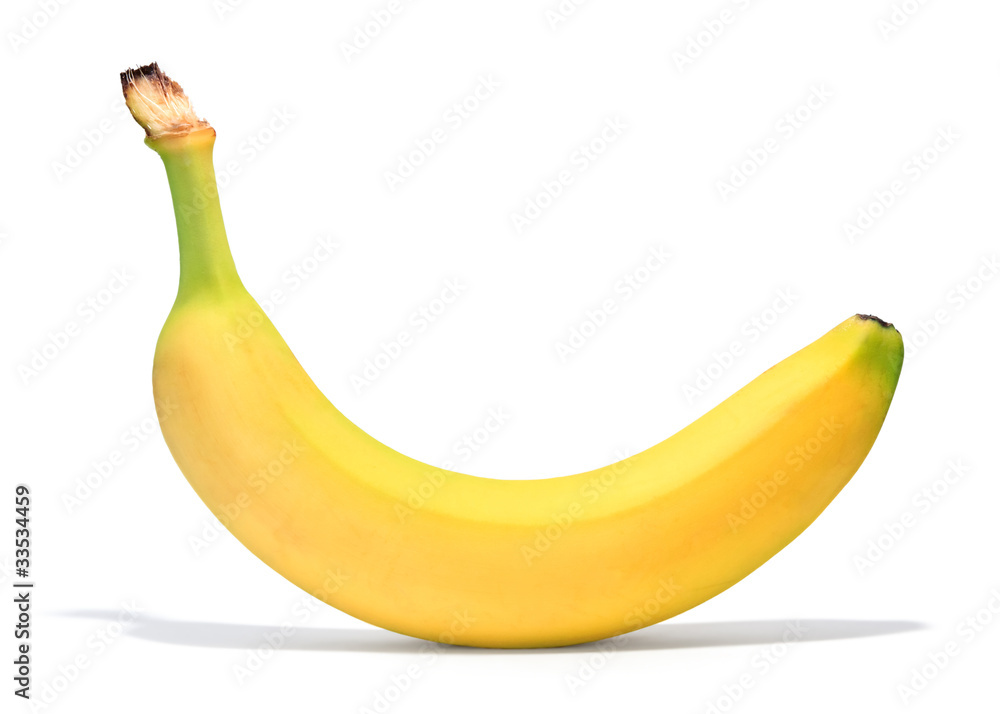 banana over white background