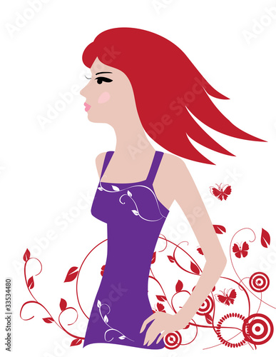 vector beautiful woman