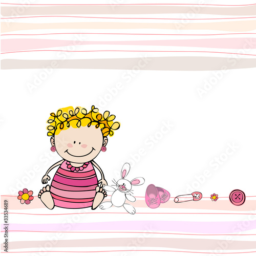 Cute illustrated doodle Baby arrival card