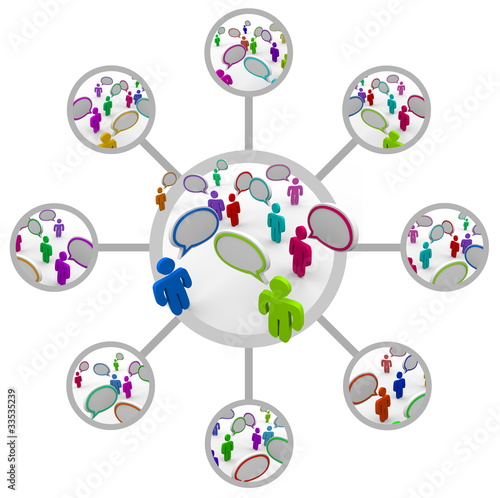 Εκτύπωση καμβά Network of People Communicating in Network of Connections