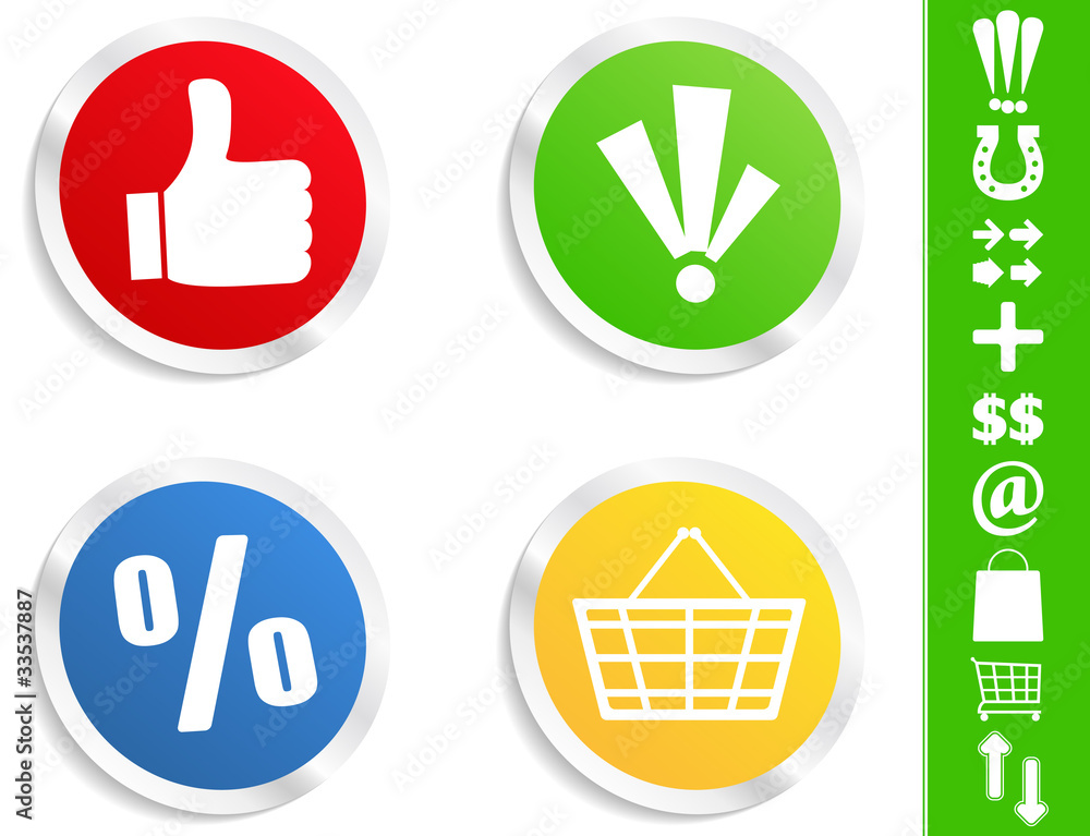 Round Stickers with Signs Round Stickers with Signs