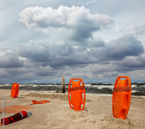 lifeguard equipment on the beach