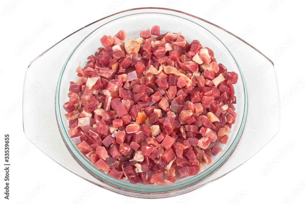 Fresh chopped bacon Fresh chopped bacon