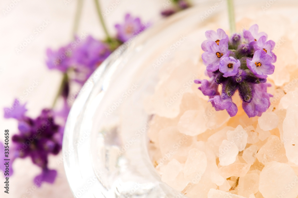 Bath Salt With Fresh Lavender Flowers Bath Salt With Fresh Lavender Flowers