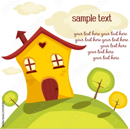 Cute house, vector illustration