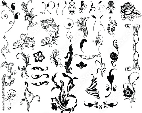 Vignette Swirl Floral Elements