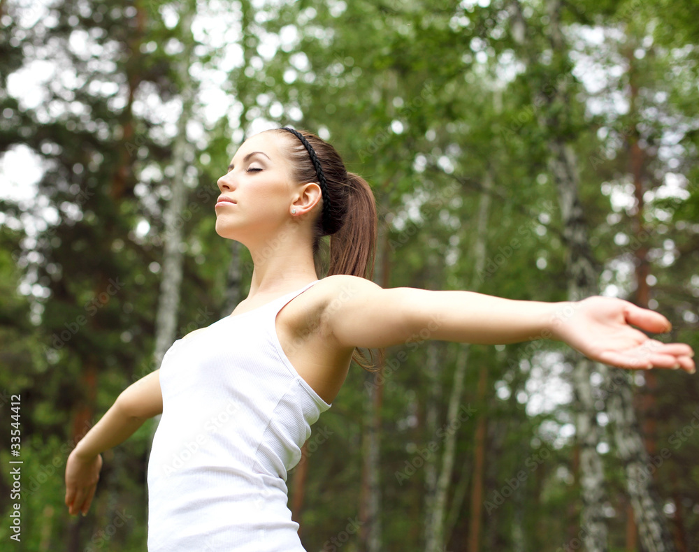 Young woman doing sport outdoors