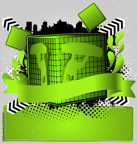 Cube with Wakeboarding silhouette. Sport Design Series.
