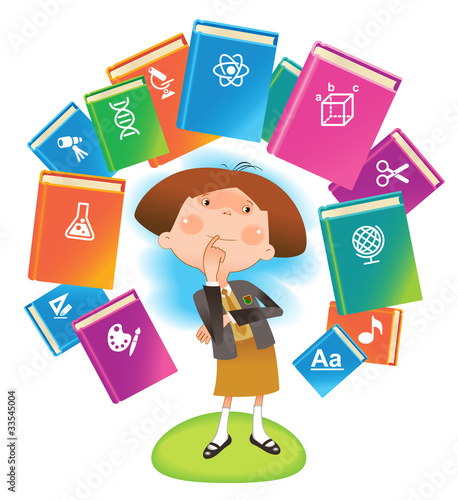 girl with books