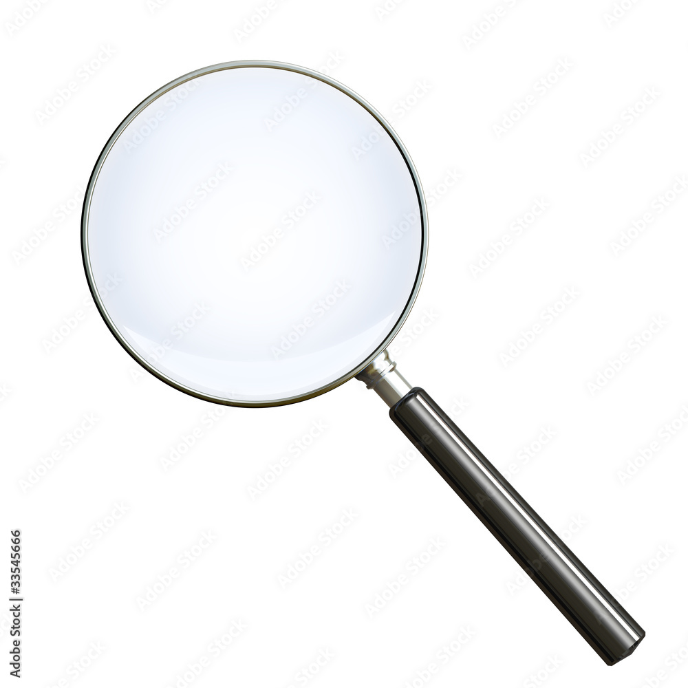 Magnifying glass on white. Clipping path included. Magnifying glass on white. Clipping path included.