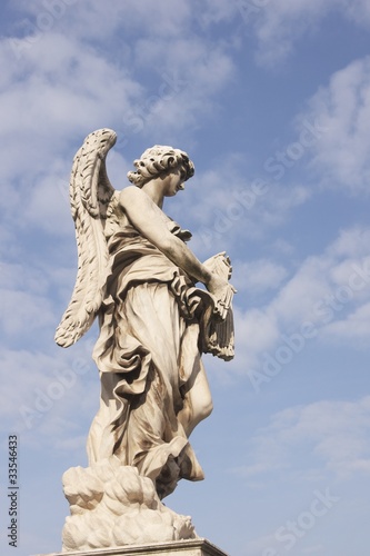 Statue of an Angel on Pont Sant' Angelo in Rome, Italy.