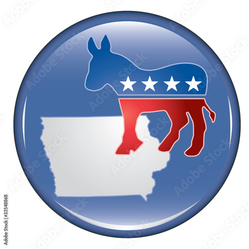 Democrat Iowa Button