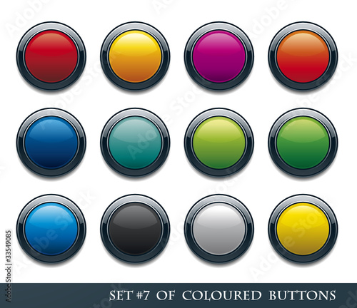 Blank Coloured buttons - Set